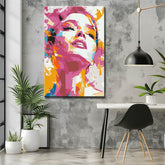 Painting by Numbers Art Lifestyle Pink Woman Face with Colorful Dots